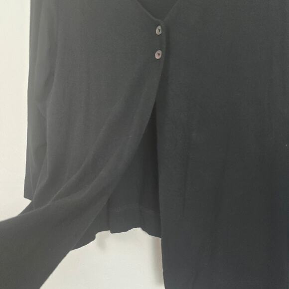 Sigrid Olsen Sport Women's Black Open Cardigan Dark Academia Witchy Classic M - Picture 10 of 13